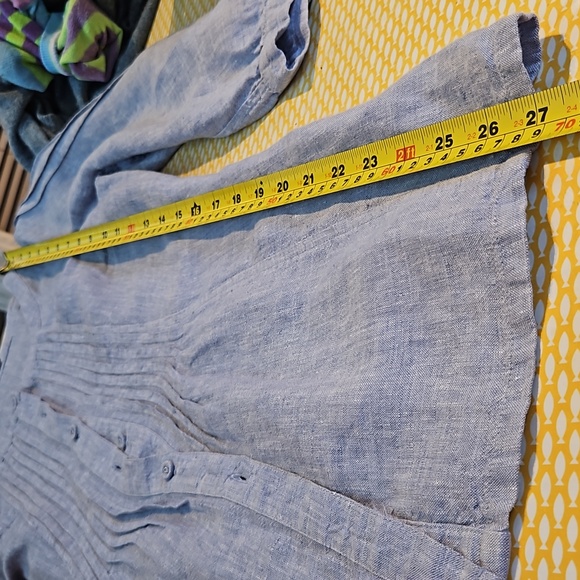 NWOT Size 10, 100% linen summer blouse / tunic, great with jeans, beach cover-up - Picture 15 of 16
